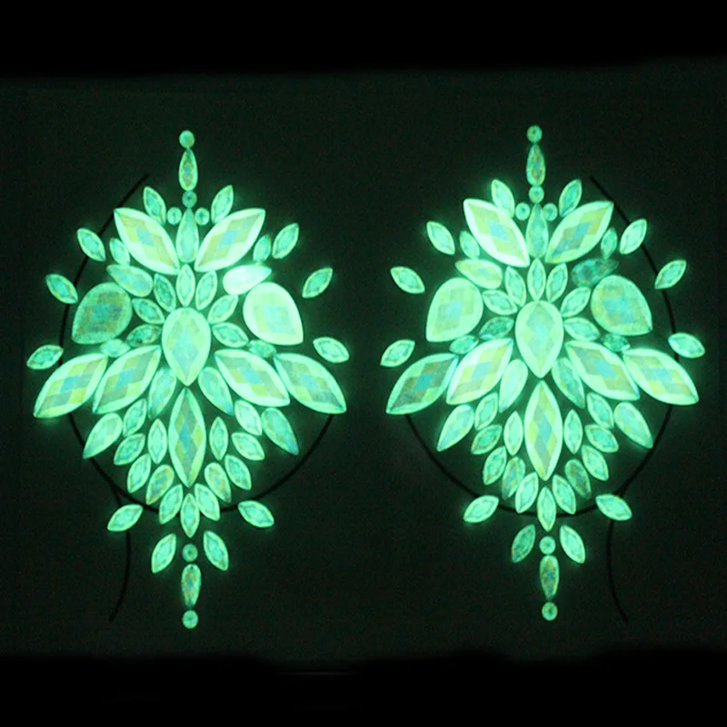 

Luminous Crystal Face Chest Body Nipple Jewels Sticker