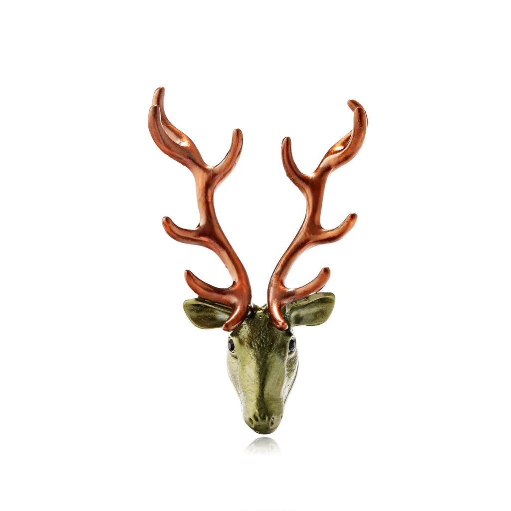 

Animal Deer Head Brooch Personality Creative Elk Horn Brooches for Men Enamel Brooch Pins Man Jewelry Accessories