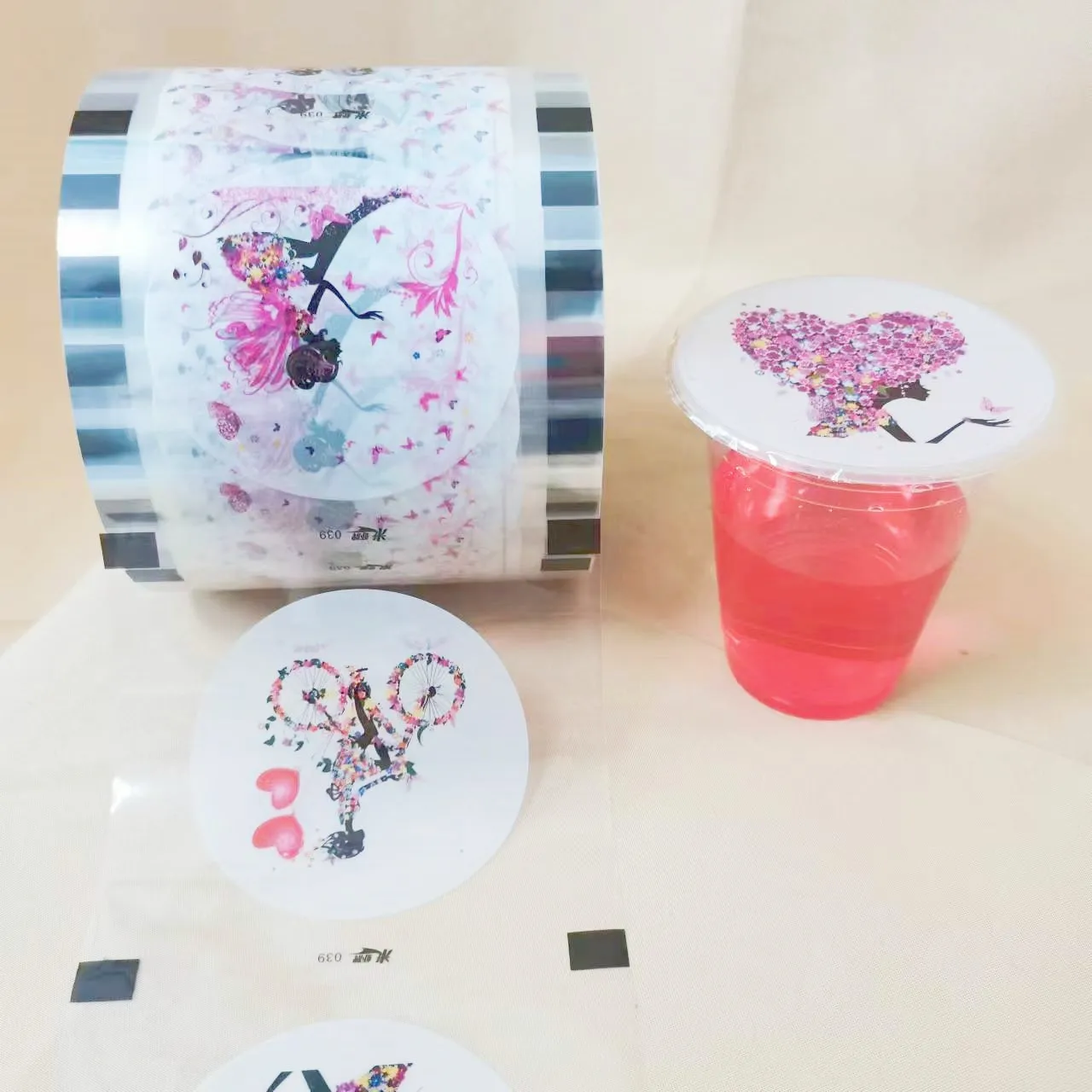 Ready Spot Wholesale pp Plastic Coffee Milk Tea Fruit Juice Drinks Cup Sealing Packaging Film