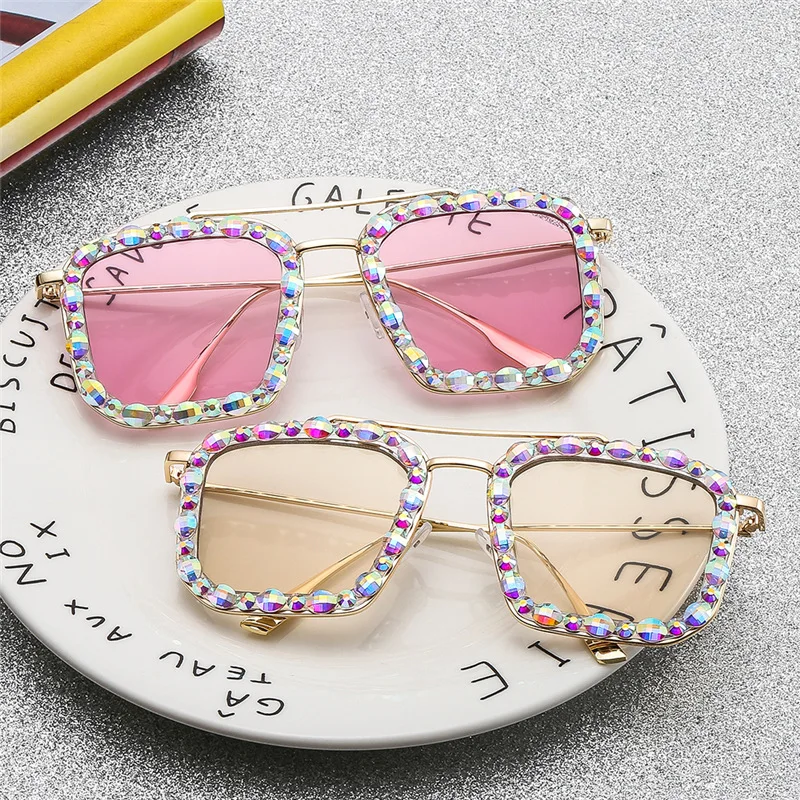 

Custom Multiple colour lens high quality fashion luxury rhinestone sunglasses, Custom colors