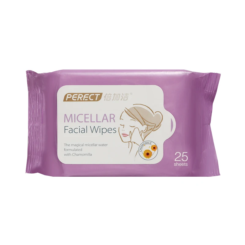 
PERFCT Micellar Facial Wipes Custom private label Makeup Remover Pure Water Face clean wipes wet 