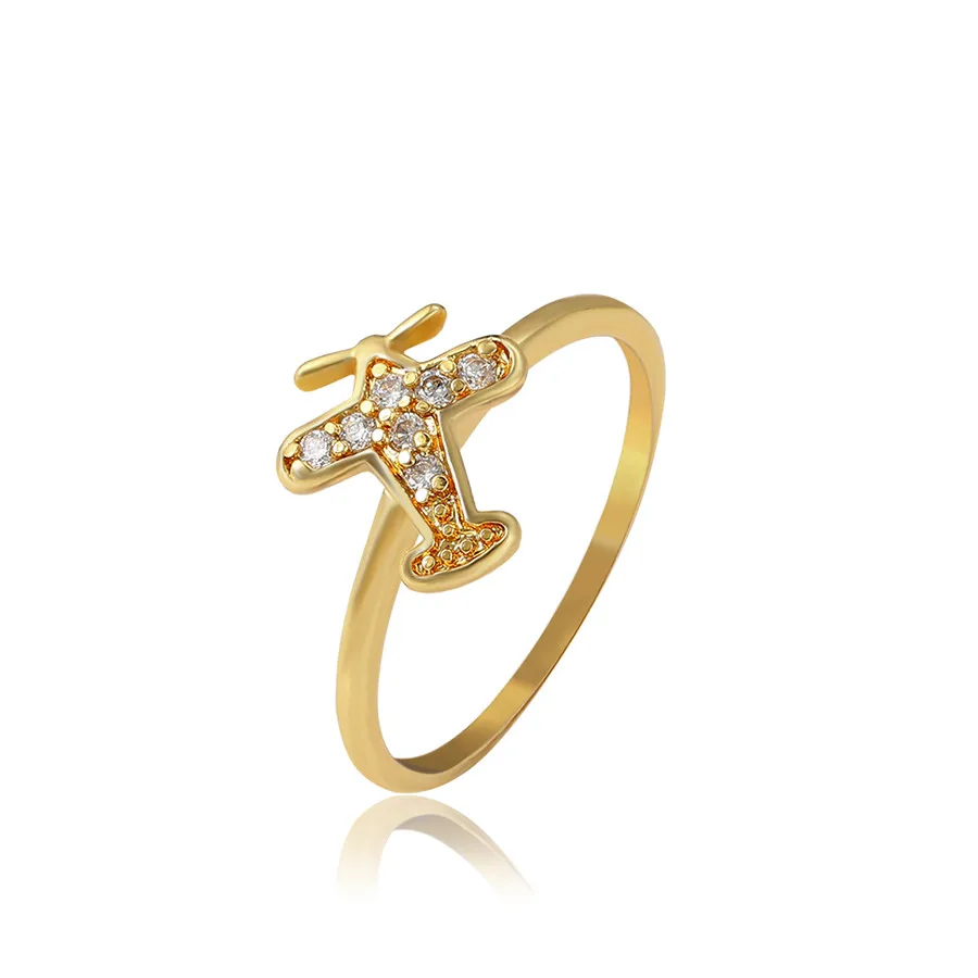 

11558 xuping jewelry Personalized creative design cool airplane diamond 18K gold-plated special price ring, 14k gold color