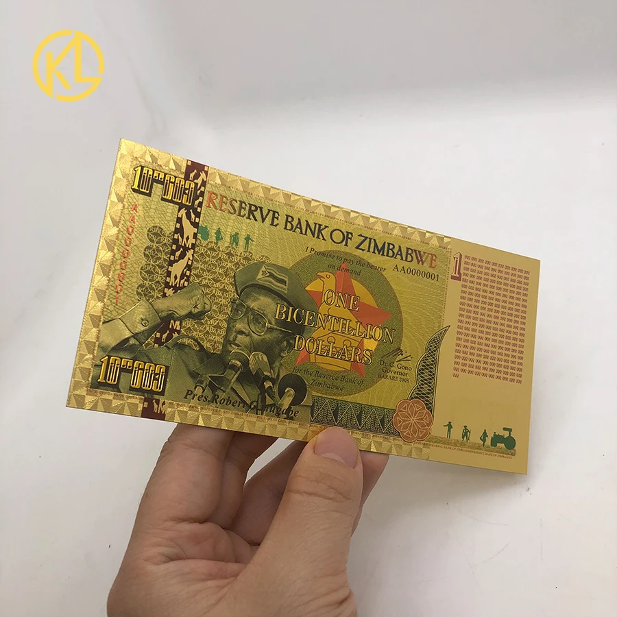 1000pcs One Bicentillion Dollars Zimbabwe Gold Banknote For Robert G ...