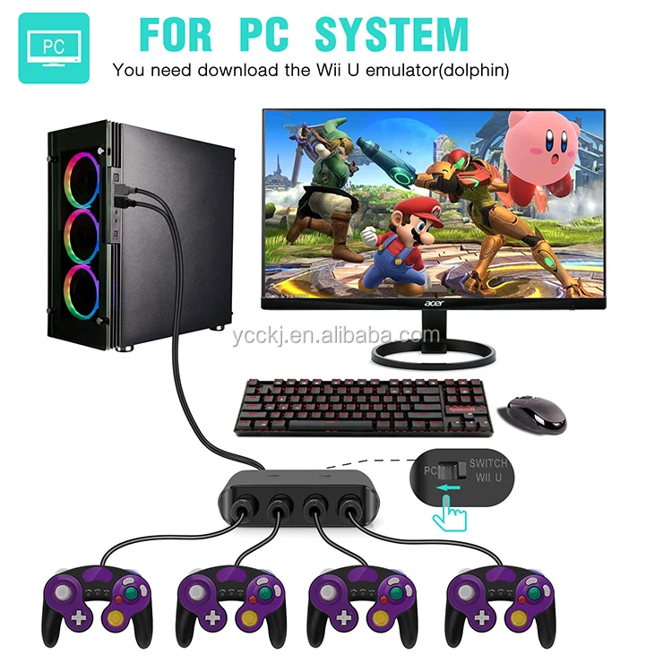 Yccteam Gamecube Controller Adapter Per Nintendo Interruttore Wii U Pc Super Smash Bros Gamecube Adattatore Buy Gamecube Controller Adapter Per Wii U Per Nintendo Switch Super Smash Bros Gamecube Adattatore Super Smash