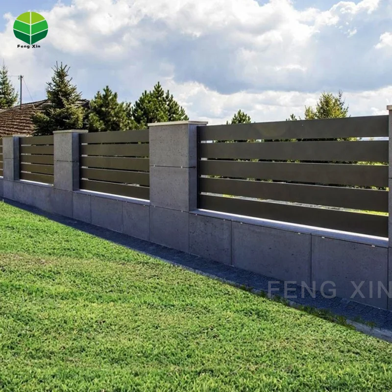 

Custom Panels Electric Fence Door Fencing Trellis Gates Wooden Color Black Strong Outdoor Aluminum Fence