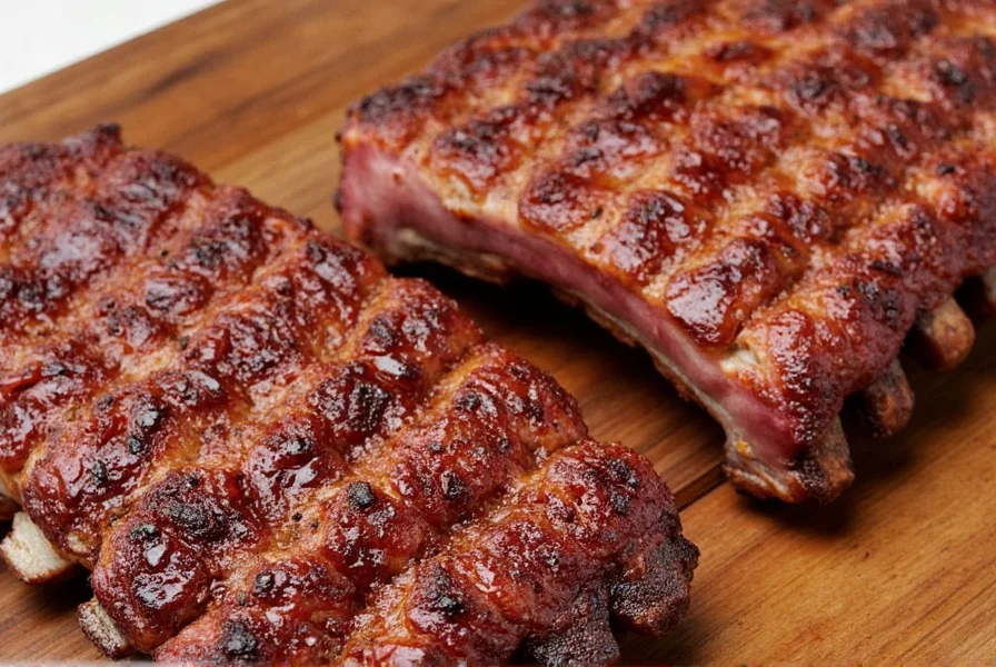 Finished ribs on a barbecue