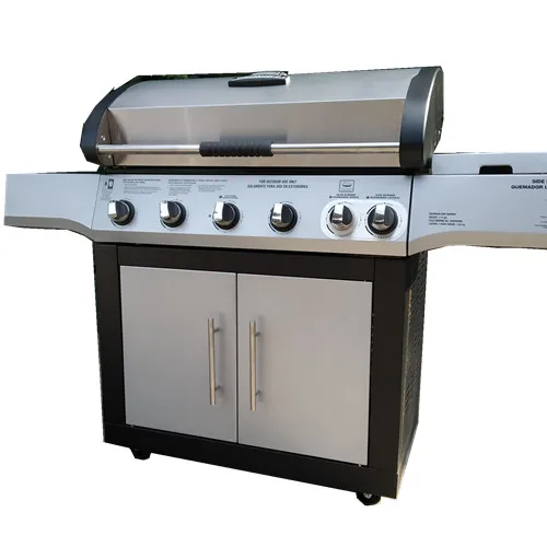 

5 Burners Char Broil Barbecue Grill Propane Gas BBQ with Side Burner Trolly Cabinet Cart charcoal bbq grill outdoor