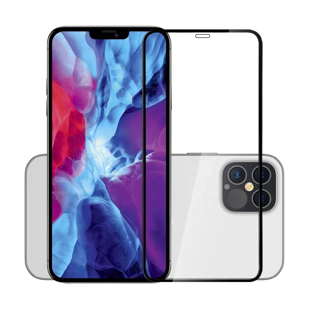 

Factory supply silk print 0.26MM 2.5D tempered glass for iphone 12pro max 6.7 anti explosion screen protector, Transparent