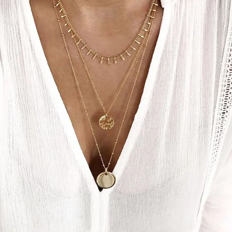 

Fashion gold layered necklace for Women wholesale, Golden