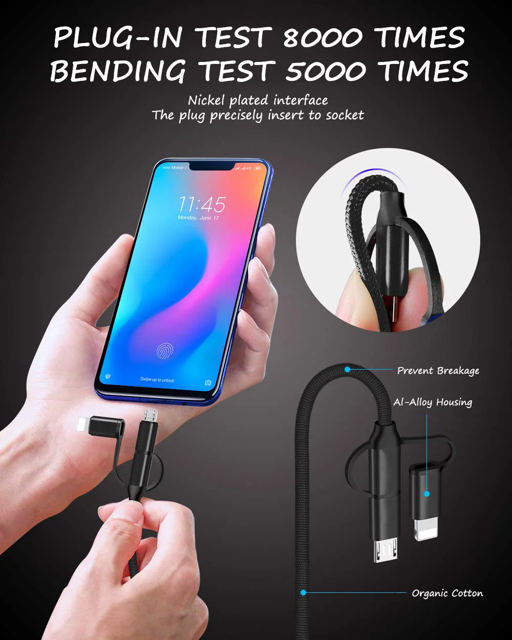 Wholesale New Trending Universal Multi-function Cotton Weave Data Wire For Iphone 6s - ANKUX.COM