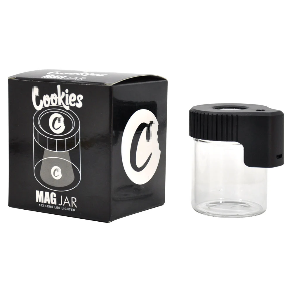 

Custom Logo Weed Stash Container Smell Proof Herb Weed Packaging Jar With Mag LED light