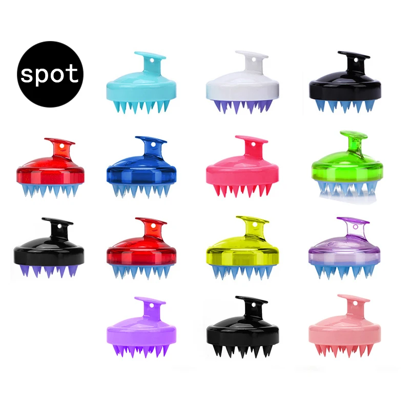 

Multi color of 4options hair comb scalp detangling hair brush massager shampoo brush silicone shampoo brush custom logo