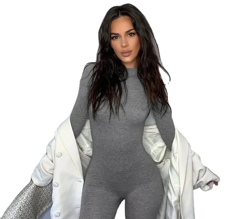 

BBJY3295 Grey Autumn hot sale sports yoga suit one piece trousers female fitness yoga suit hip lifting elastic sports yoga suit
