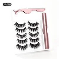 

5 pairs 3D Magnetic Eyelashes Kit Magnet Lashes Magnetic Eyeliner Makeup With Tweezers 5 Magnet eyelash