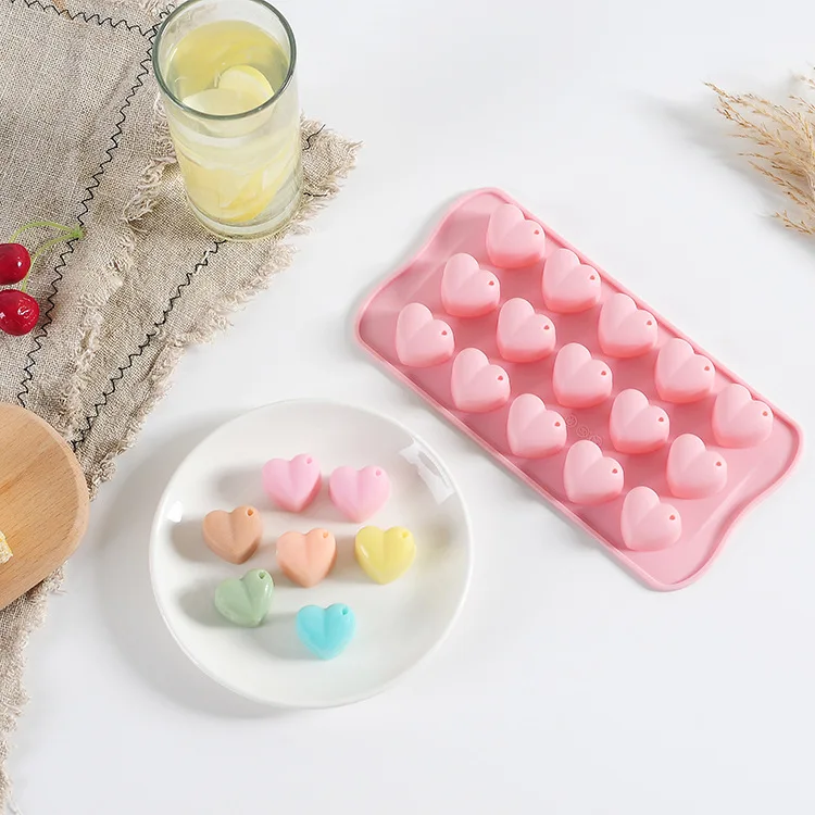 

Silicone 15 Love Chocolate Mold, Water Drop Peach Heart Ice Tray Moud, Pudding Baking Tools, 2 colors