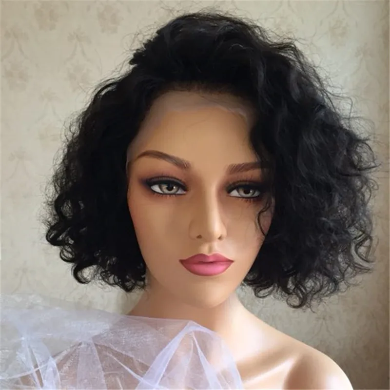 

YL Pixie Cut Wig Straight Short Bob Human Hair Lace Front Wigs Pre Plucked 150% Density Lace Front Human Hair Bob Wigs for W, Oem