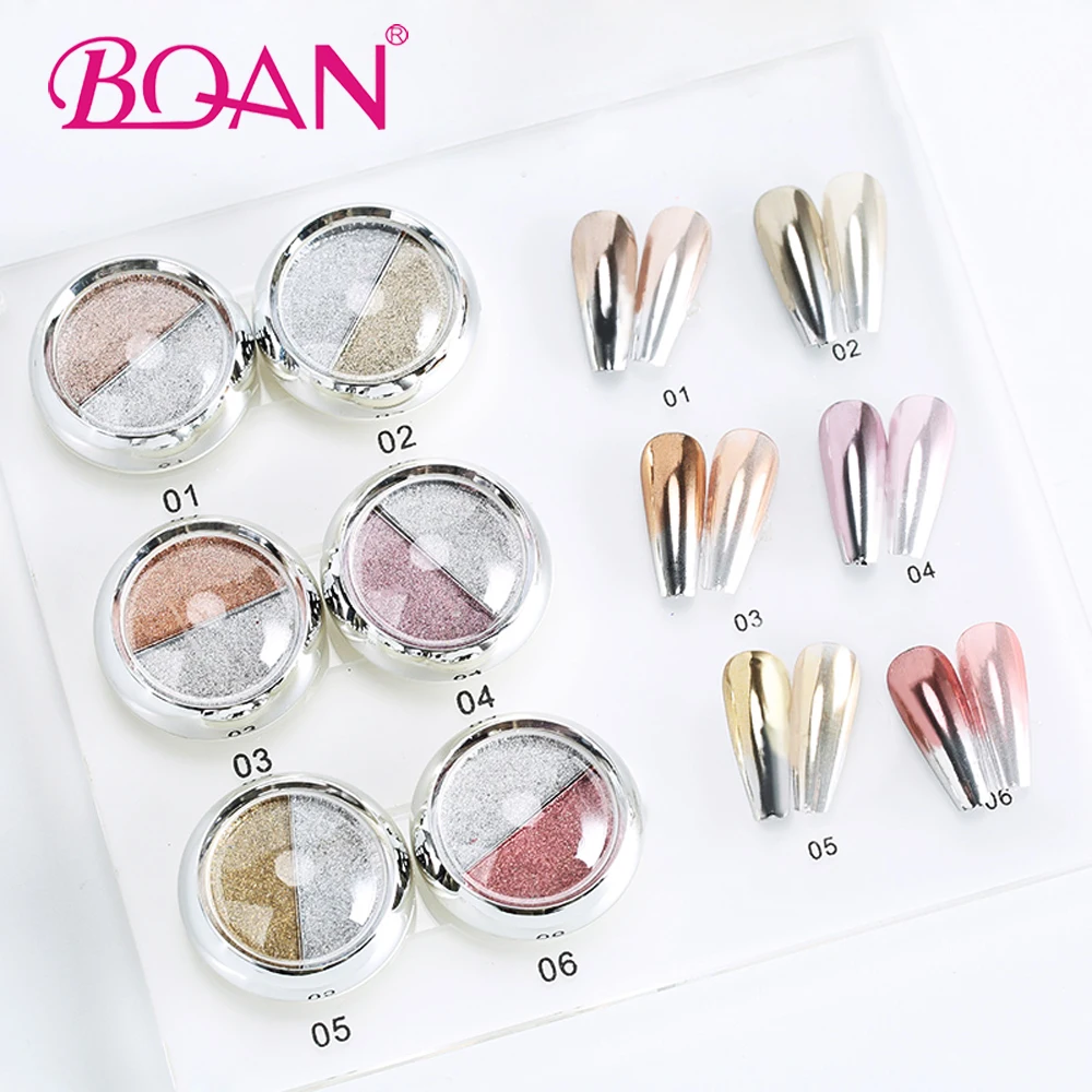 

2020 New Double Colors Solid Aurora Powder For Nail Pigment, 6 colors