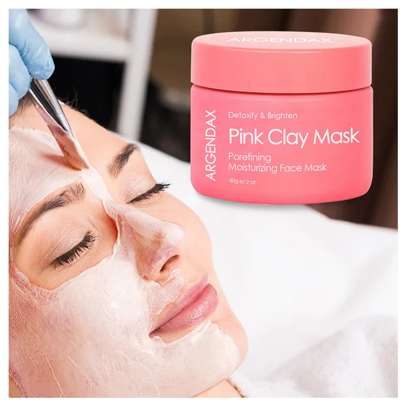 

All Natural Purifying Pink Clay Exfoliating Facial Mask Organic Skin Care Pink Clay Face Mask