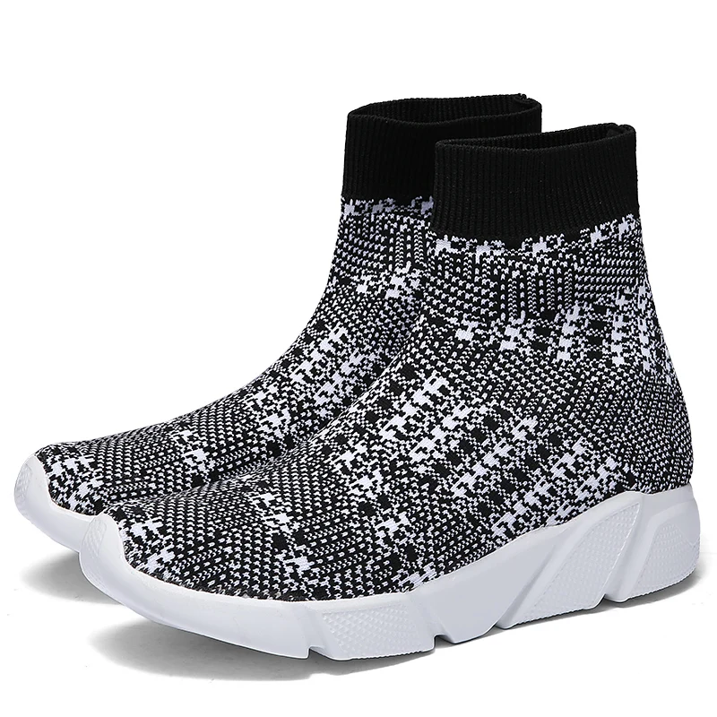 

New Fashion Sock Shoes Sneaker Unisex High Heel Men Women Casual Walking Style Shoes Couple Slip-on Breathable Lightweight Shoes