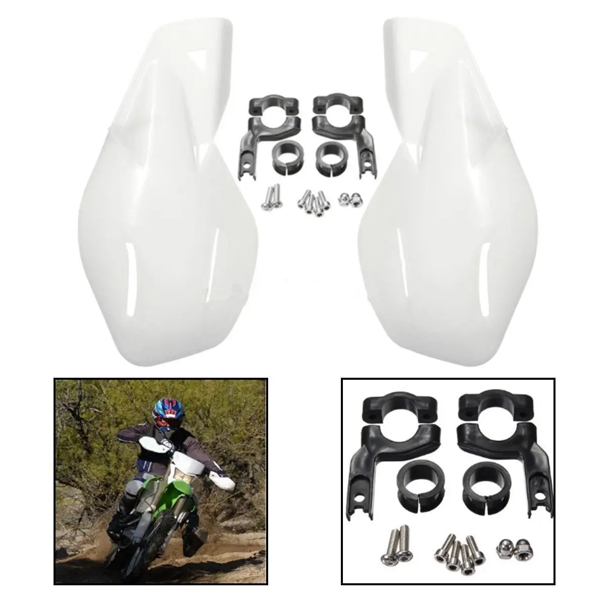 Motocross Mount Kit Included ATV Dirt Bike Motorcycle Hand Guards Handlebars 