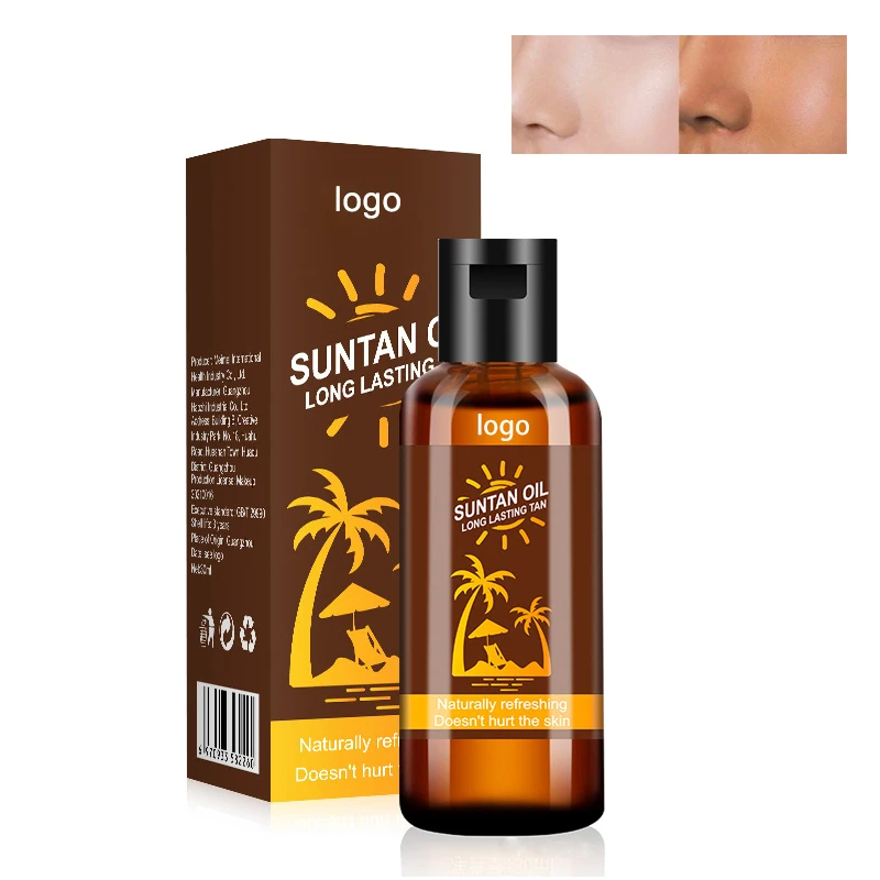 

OEM/ODM Private label tanning lotion Sun Body Tan Oil Bronceador Solar Body Bronzer Natural Ingredient Deep Dark Sun Tanning Oil, Brown