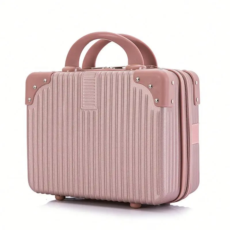 

14 Inch Mini Hard Shell Cosmetic Case Luggage Travel Portable Carrying Makeup Storage Box Bag Suitcase