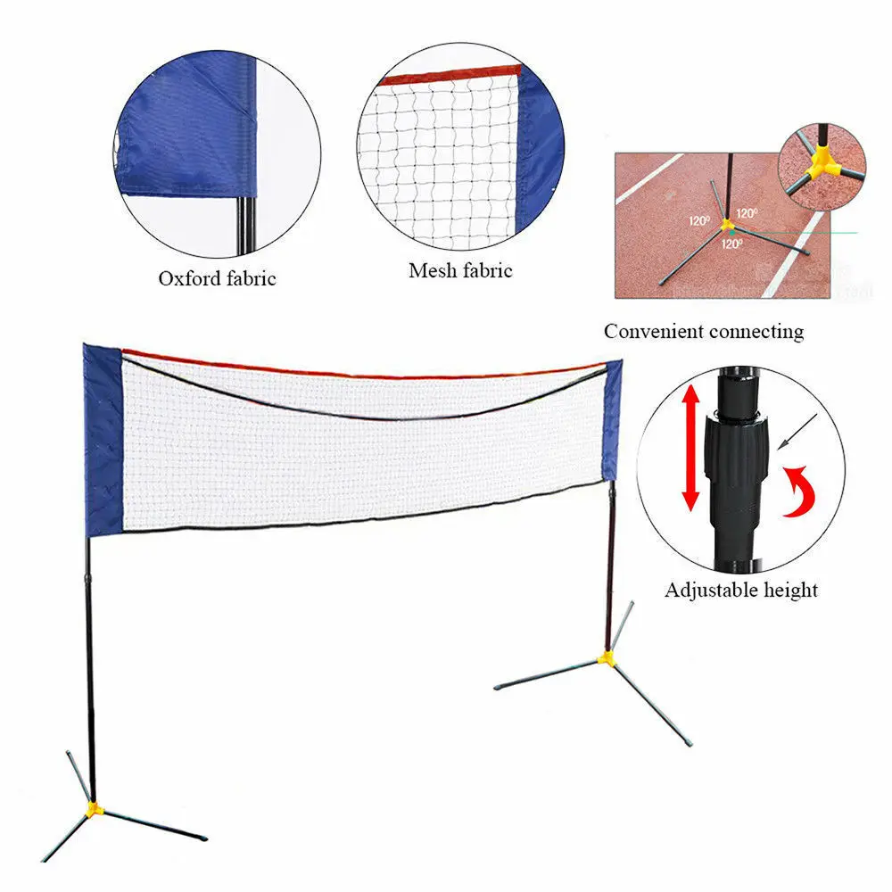 Hot Selling Custom Indoor Adjustable Foldable Portable Nylon Badminton