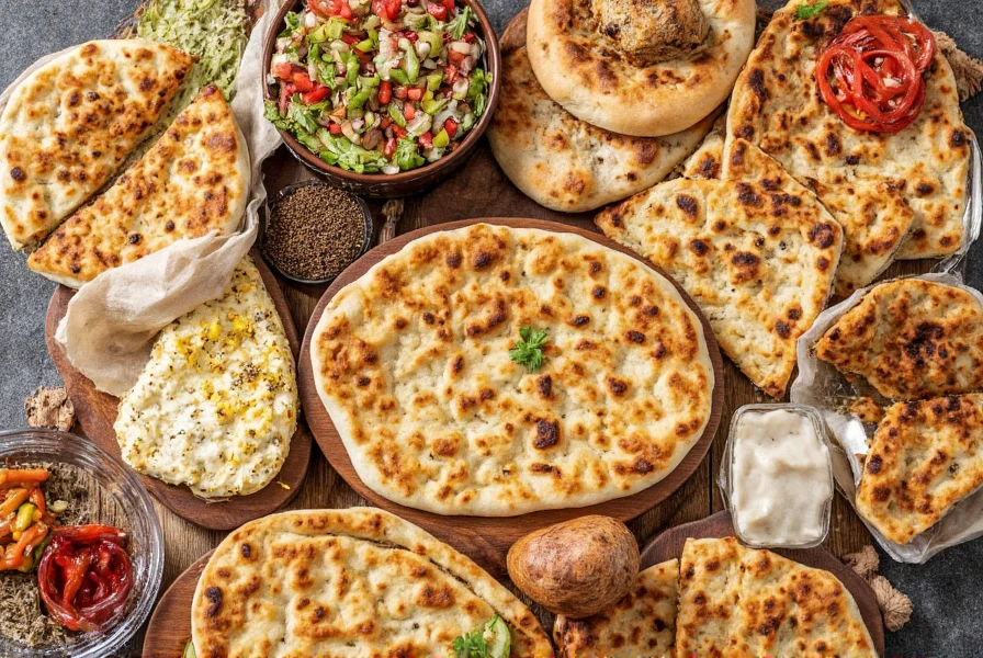 Various culinary dishes featuring black cumin seeds including Indian naan bread, Middle Eastern flatbread, and Turkish çörek