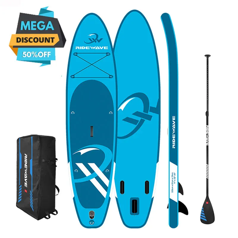 

Ridewave High quality Inflatable11' blue all-round SUP Stand up Paddle Board 335cm all around inflatable isup paddle board