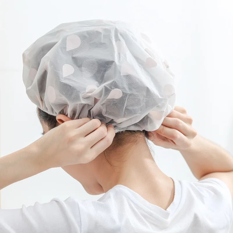 

Wholesale plastic recyclable hair cap waterproof bathing shampoo adult shower cap, Transparent