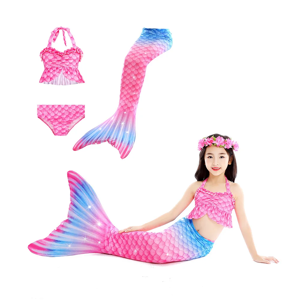 

Children Bathing Suit Girls Kids Camisole Funny Beach Swimwear Bikini Mermaid Swim Tail, 5 colors