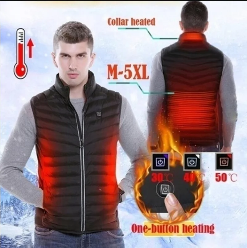 

Winter Warm Coats Mens Jackets NewWinter Intelligent Battery Heated Heating Vest Warm Up Zipper Sleeveless Jacket Wind