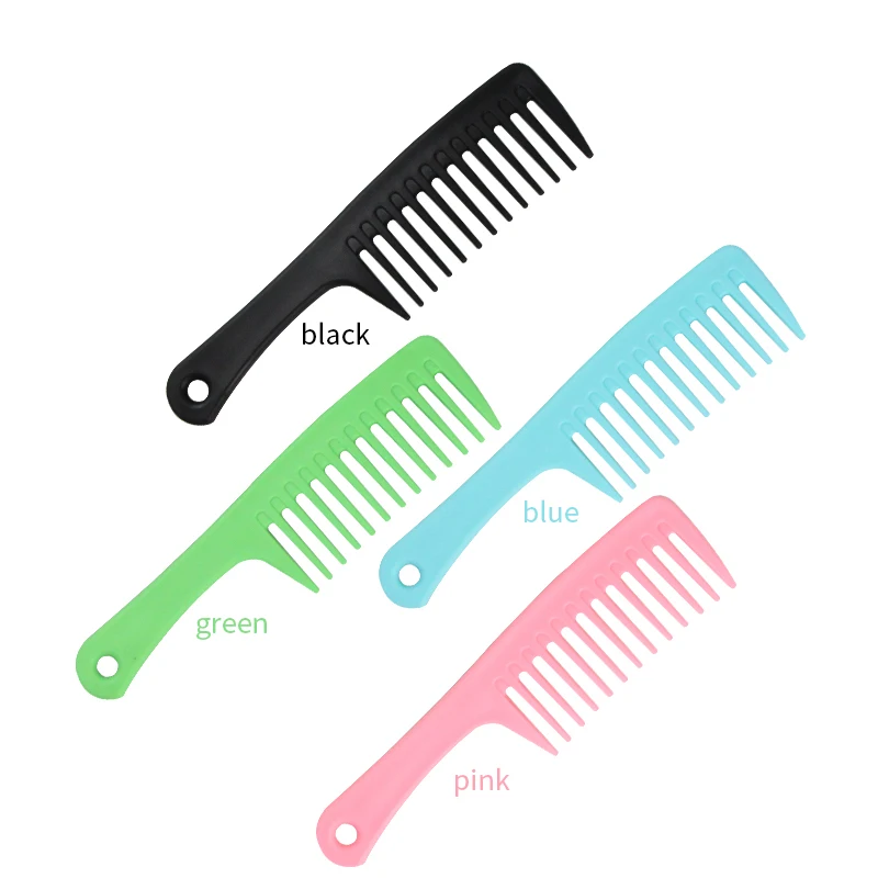 

Masterlee Ready to ship Custom LOGO Plastic Hair Comb beauty color comb Wide Tooth comb