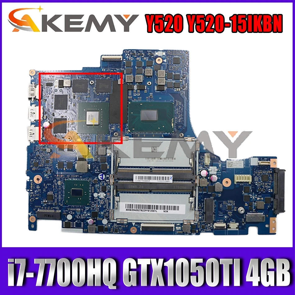 

For Legion Y520 Y520-15IKBN laptop motherboard FUR 5B20N00280 W/ CPU i7-7700HQ GTX1050TI 4GB DY512 NM-B191