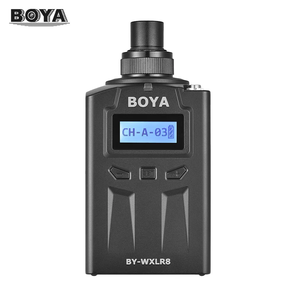 

BOYA BY-WXLR8 Plug-on Transmitter w/LCD Display for wireless Lavalier wm8 and wm6 microphone system