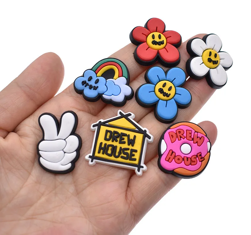 

Wholesale Cheap Drew House PVC designer Custom Shoe Charms for croc shoe Accessories, Customized color