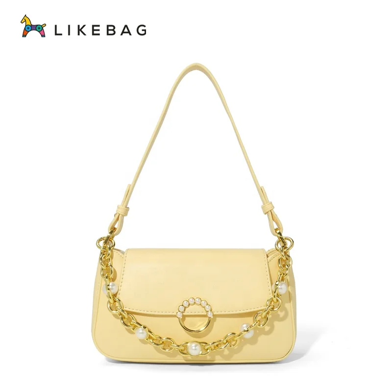 

LIKEBAG new product hot sale fashion casual messenger bag with pearl chain