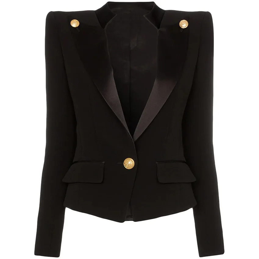 Women clothing customized formal office one button women British black white plus size short blazer jacket trench coat