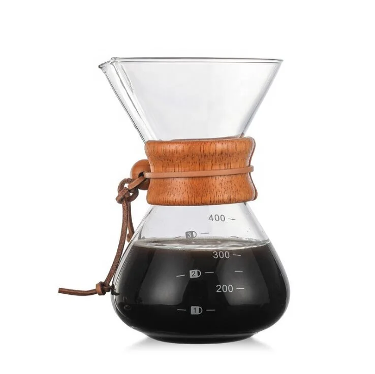 

Customized Heat resistant 400ml borosilicate clear arabic pour over glass drip coffee pot glass insulated sharing coffee pot, Clear/customized