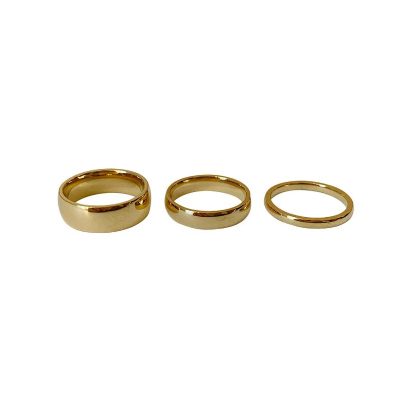 
9 Sizes Polished Wide Thin Gold Rings Titanium Steel Geometric Rings for Women Round Circle Minimalist Ring 2020 New 