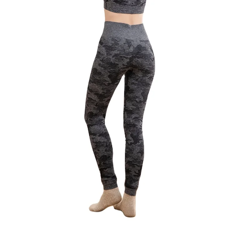 

In Stock Women Yoga gym pants casual black sport high waist skinny camo leggings