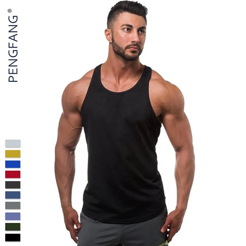 

Wholesale 100% cotton solid color loose gym mens fitness tank tops, Black/white/yellow/red/blue/army green/burgundy/gray