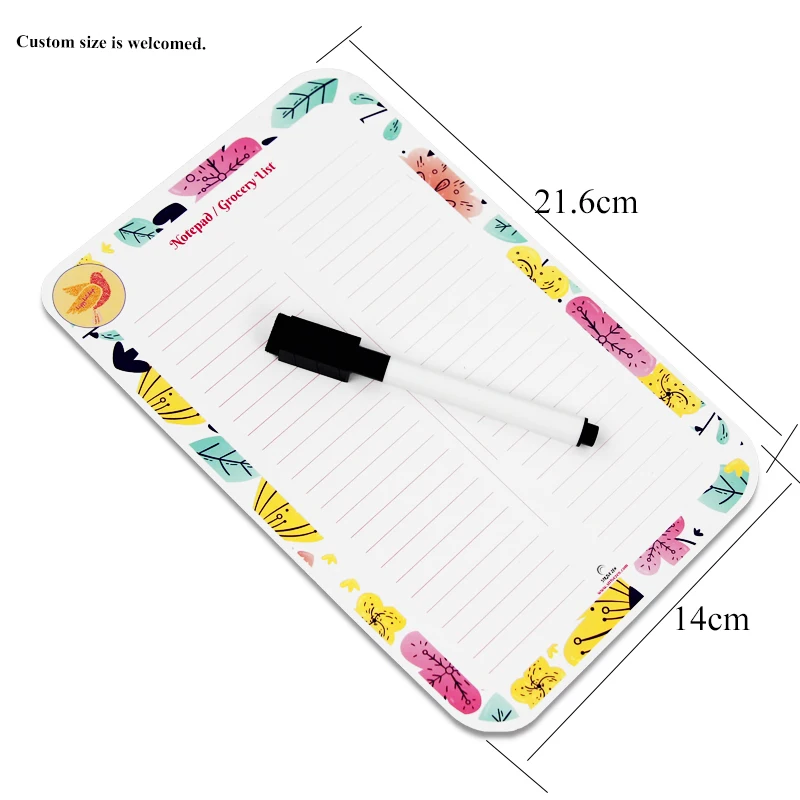 

Kids A5 magnetic memo writing calendar custom weekly planner notedpad white board dry erase lapboard