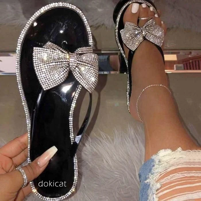 

Rhinestone Ladies Flip Flops Slippers Fashion Diamond Summer Flat Sandals Women's Shoes Sandals Vendor