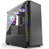 EATX ATX Customized Aluminum Panel Gaming Computer Case with Flowing RGB Blet Rotated Glass Window