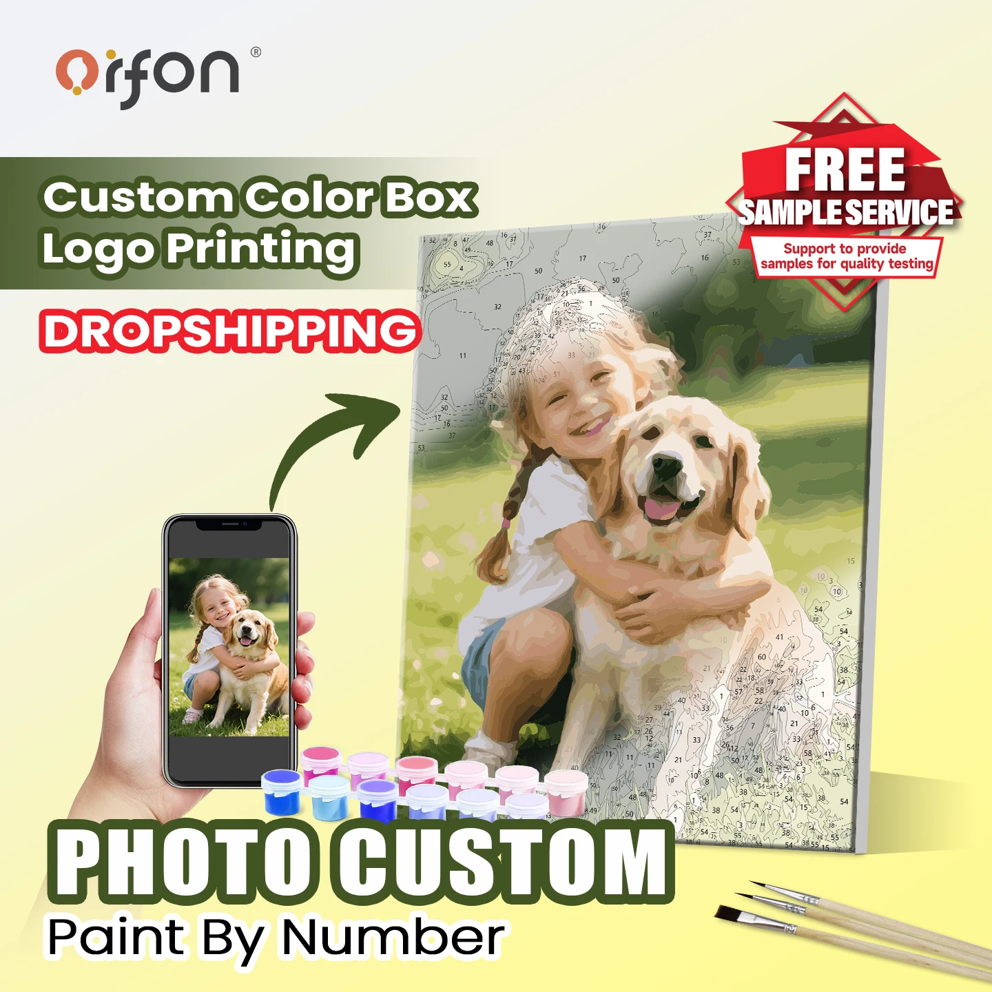 ORFON Dropshipping Photo Custom Diy Painting by Numbers Kits for Adults Beginner Customize Canvas 40x50 50x60