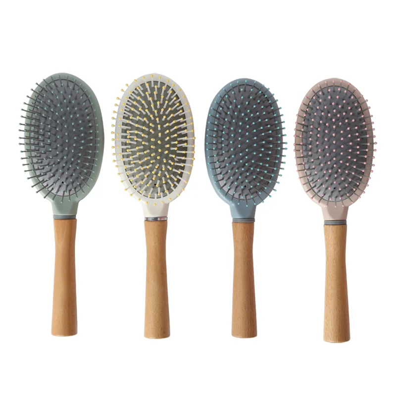 

Hot sale soft air bag Bristle Hair Brush Salon Wooden Round massage Hairdressing ball tip for brush, Customized color