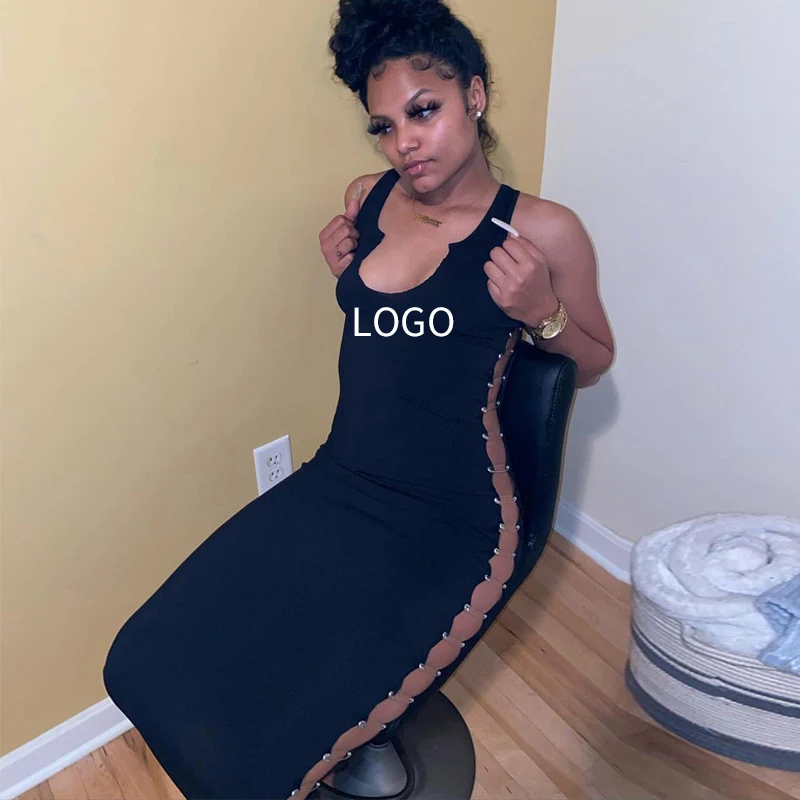 

Womens Clothing 2021 Hollow Out Vendor Solid Sheath Maxi Dress Women Dresses maxi dress