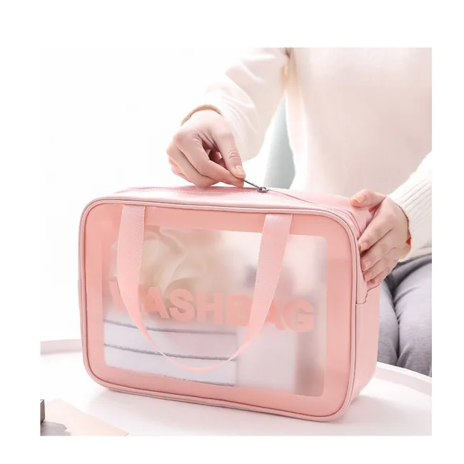 

Waterproof Toiletry Organizer Large Capacity Makeup Pouch for Traveling Clear Toiletry Makeup bag, Black,pink, white
