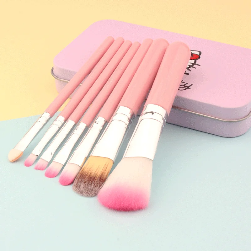 

7pcs Eyeshadow Blush High Gloss Makeup Brushes Tool Kits Beauty Tools Beginner Makeup Brush Set